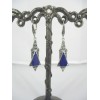 Boucles d'Oreilles Triangulaire Art déco en Argent et lapis lazuli