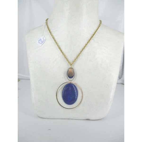 Pendentif Vintage avec Pierres en Lapis Lazuli