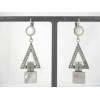 Boucles d'Oreilles Triangulaire Art Déco avec Pierre de Nacre