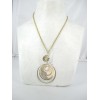 Collier Long Vintage en Nacre Plaqué Or