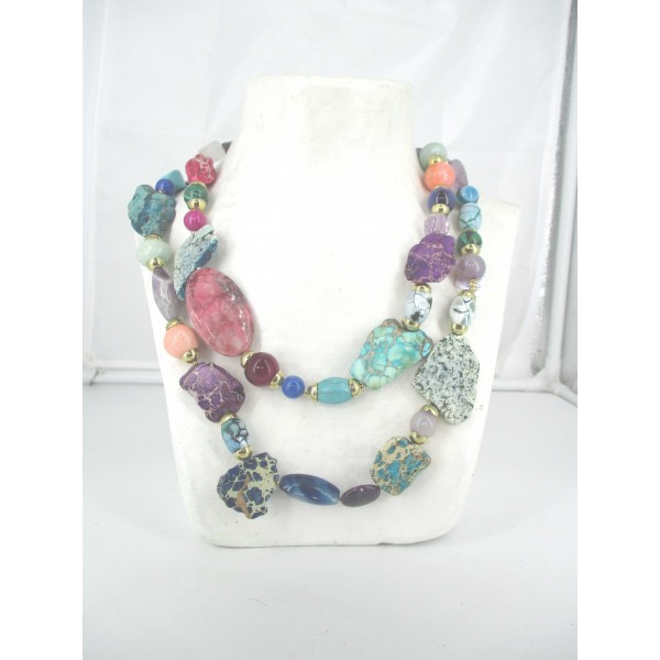 Collier Vintage avec Pierres de Jaspe