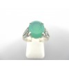 Bague Vintage en Argent et Agate Verte