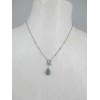 Collier Art déco en Argent et Agate Verte