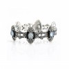 Bracelet en argent avec Agates bleue, émail noir