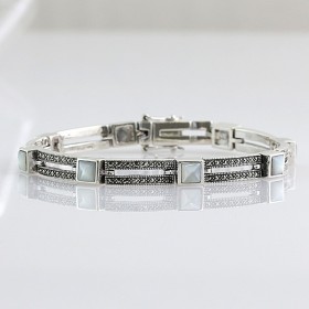 Bracelet en argent et nacre