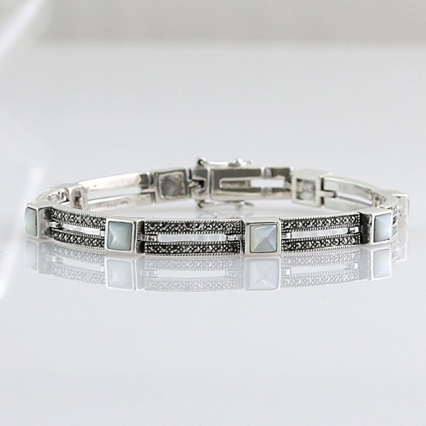 Bracelet en argent et nacre