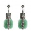 Boucles d'oreilles Art déco Pendantes en Argent et Jade
