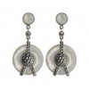 Boucles d'oreilles Vintage Ronde en Argent et Nacre