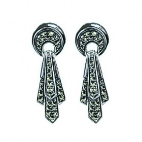 Boucles d'Oreilles Art Déco en argent