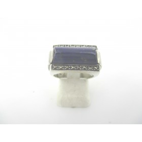 Bague Rétro en Argent et Lapis Lazuli