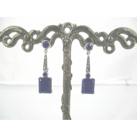 Boucles d'Oreilles Pendantes en Argent et Lapis Lazuli
