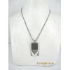 Collier Art déco avec Pendentif orné d'une Pierre d'Onyx Noir