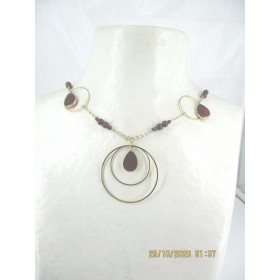 Collier Vintage en Plaqué Or et Grenat