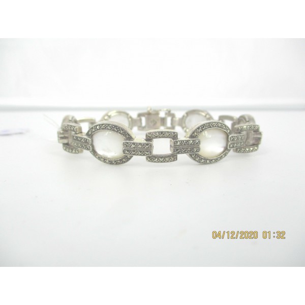 Bracelet femme Art déco en Argent 925 et Nacre