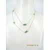 Collier Vintage multi rangs en Plaqué Or et Cristal Vert