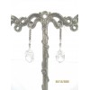 Boucles d'Oreilles Vintage Pendantes Femme en Argent et Zirconium