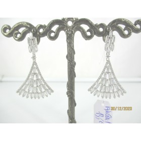 Boucles d'Oreilles Art déco Triangles en Argent et Zirconium