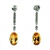 Boucles d'oreilles Pendantes Anciennes en Argent et Citrine