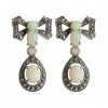 Boucles d'oreilles Pendantes Rétro en Argent avec Opales