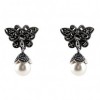 Boucles d'Oreilles Vintage Papillon en Argent et Perles de culture