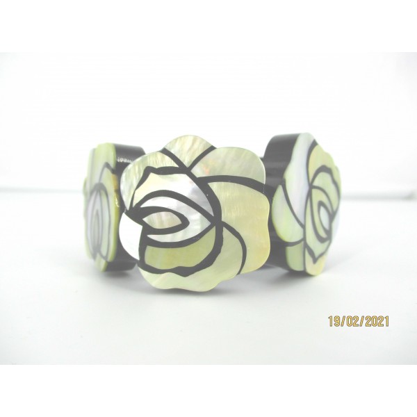 Bracelet Vintage en Nacre et Corne