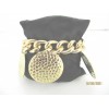 Bracelet Vintage avec médaille martelé en Métal doré