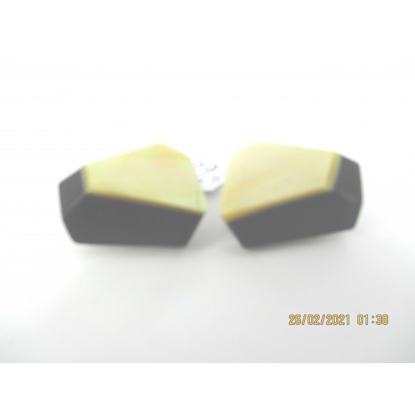 Boucles d'Oreilles Clip Vintage en résine et Nacre