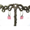 Boucles d'Oreilles Pendantes en Argent avec Pierres de Jade Rose