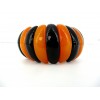 Bracelet Vintage en Résine Orange et Noir