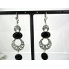 Boucles d'Oreilles Vintage avec Onyx Noire