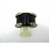 Bague Art Déco en Argent 925 avec Onyx Noir