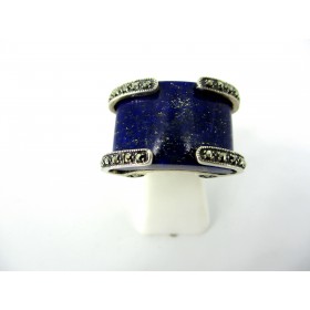 Bague Art déco en Argent et Lapis Lazuli