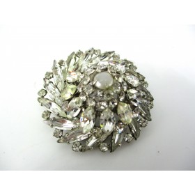 Broche Ronde Vintage en Strass