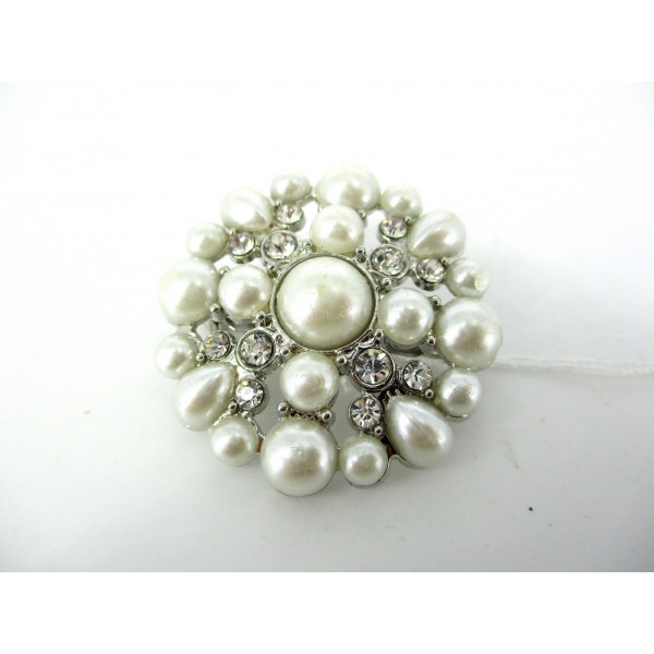 Broche Vintage Ornée de Perles