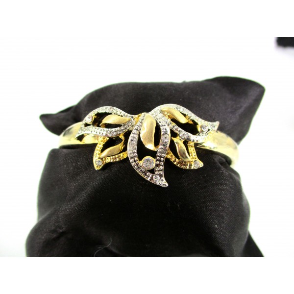 Bracelet Vintage en Plaqué Or et Strass