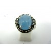 Bague Vintage Cabochon en Argent et Topaze