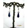 Boucles d'Oreilles Art déco en Argent et Lapis Lazuli