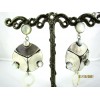 Boucles d'oreilles Pendantes Vintage en Nacre