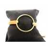Bracelet vintage en Cuir et Argent et Laiton