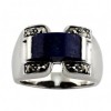 Bague TAnk Vintage en Argent avec Lapis Lazuli