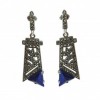 Boucles d'Oreilles Art Déco avec Lapis Lazuli