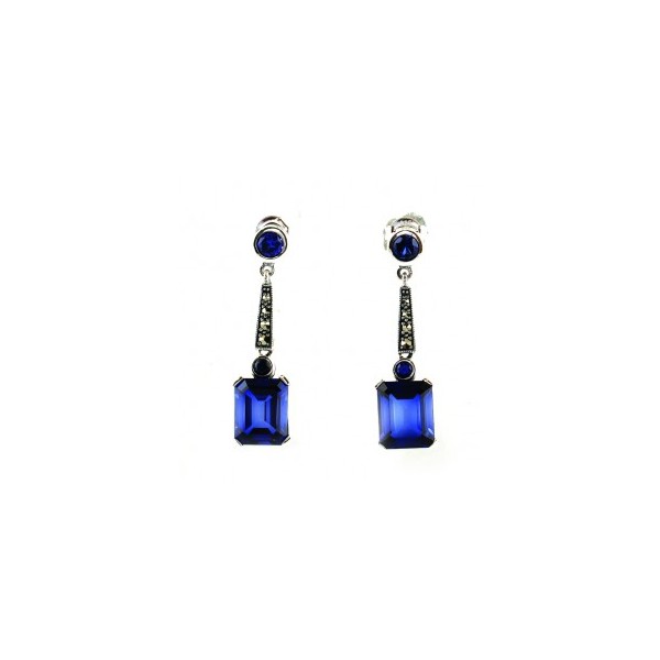 Boucles d'Oreilles Pendantes Rétros serties de Zirconium