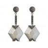 Boucles d'oreilles pendantes en Argent et Nacre