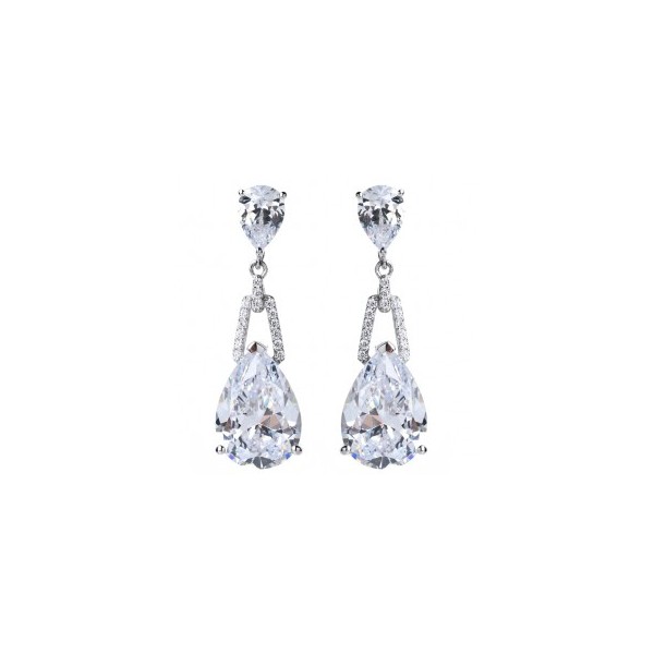 Boucles d'Oreilles Vintage en Argent et Zirconium