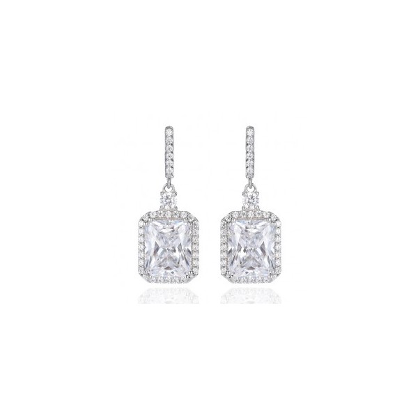 Boucles d'Oreilles Vintage Pendantes avec Zirconium