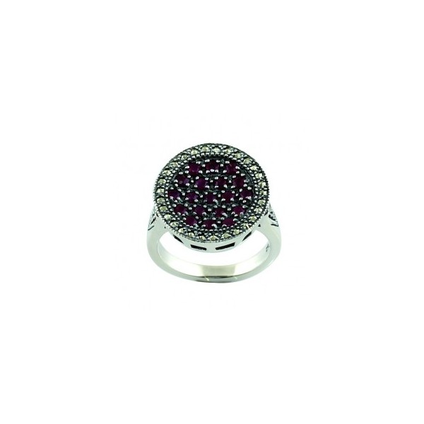 Bague Vintage en Argent et Rubis