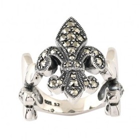 Bague Vintage Fleur de Lys en Argent