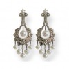 Boucles d'Oreilles Vintage en Argent et Perles de Culture