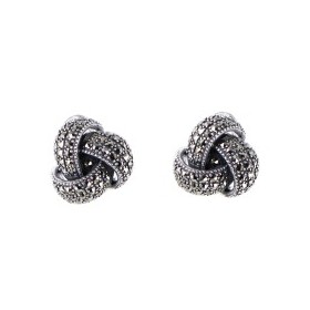 Boucles d'Oreilles Croisés Art Déco en Argent