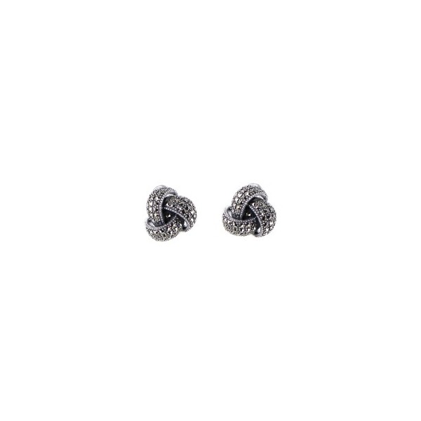 Boucles d'Oreilles Croisés Art Déco en Argent